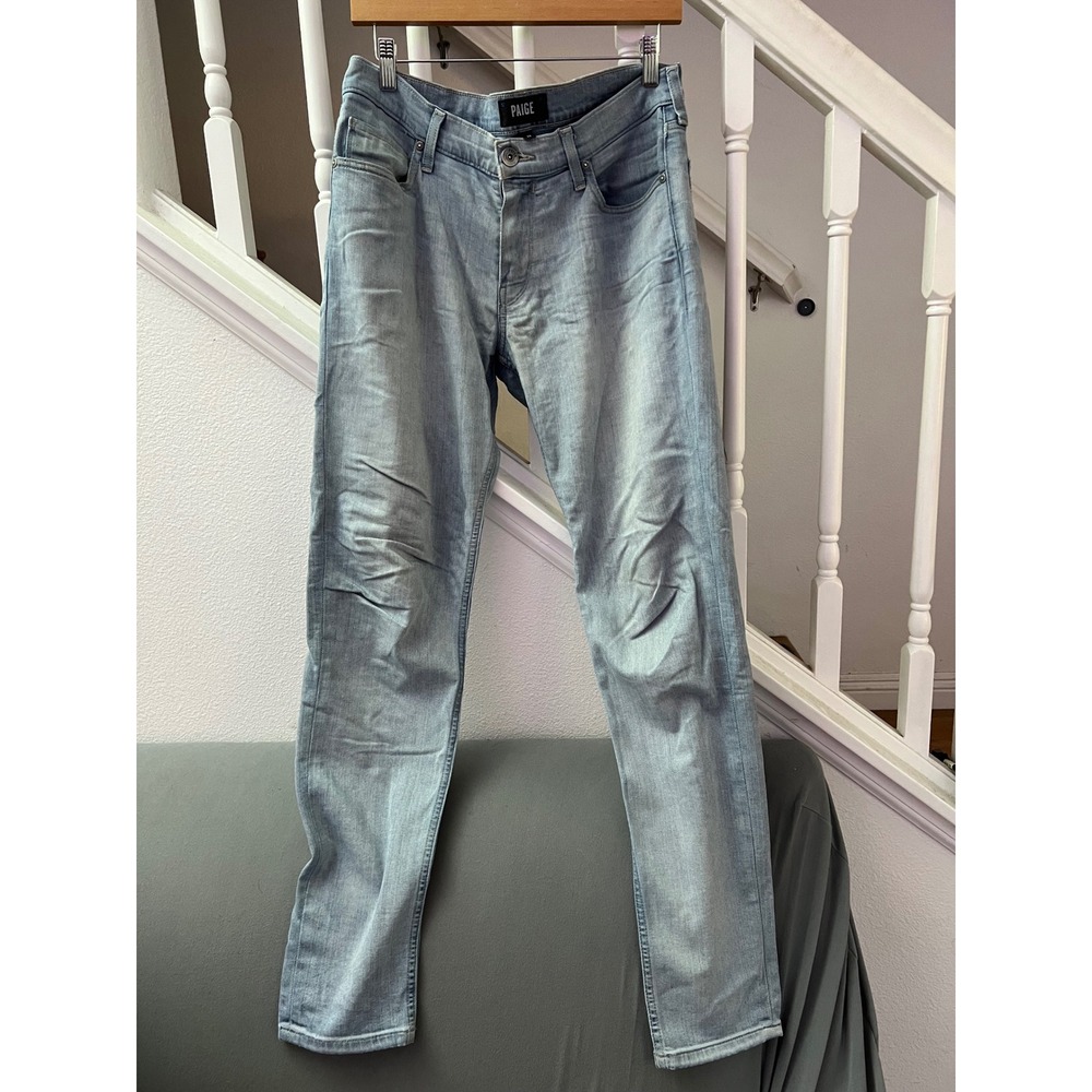 Paige Croft Skinny Jeans Mens 32‎ Light Wash Denim Stretch Pants